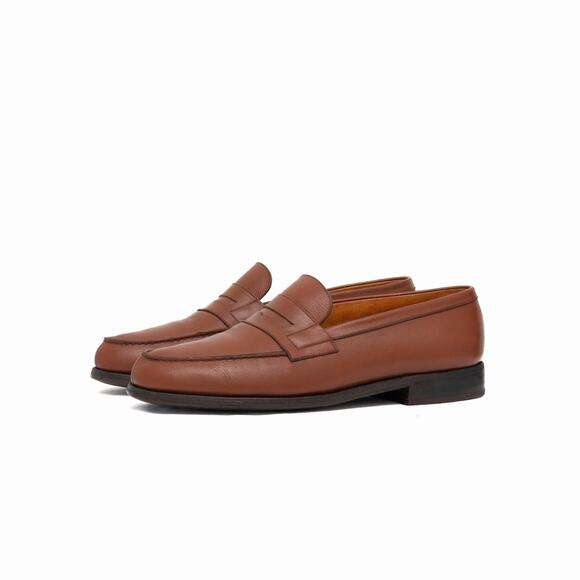 1k.$ J.M. Weston 180 Penny Loafers Brown Leather Handmade France UK 9.5 US 10.5E main image 15